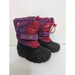 Sorel Disney Frozen II Anna Purple Rain Snow Winter Boots Kids Size 9 Wool Liner